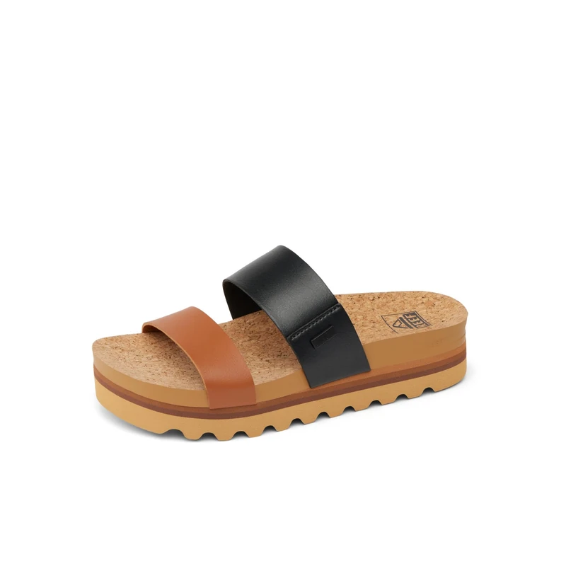 Reef WOMENS SANDALS, CUSHION VISTA HI, BLACK DUO, 4 UK