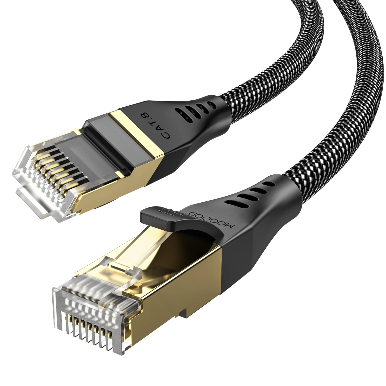 MOGOOD Interernet Cable 1M, Cat 8 Lan Network Cable, High Speed RJ45 Ethernet Cable Compatible with PC, Routers, Game Consoles, Laptops, Modems