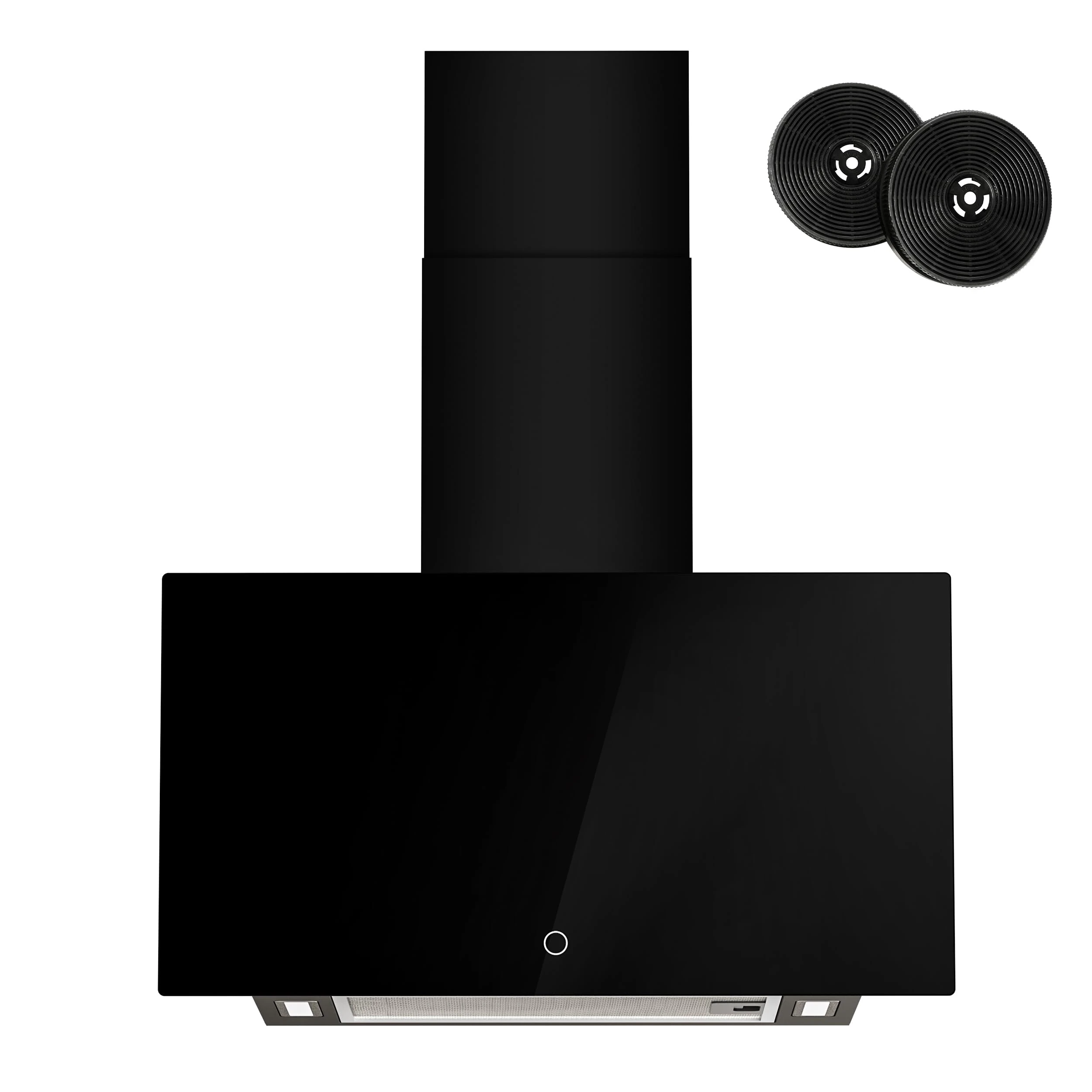 FIREGAS 60cm Wall-Mounted Cooker Hood - 400m³/h Airflow, Touch Control, Energy Saving Brushless Motor, 3 Speed Settings, Tempered Glass, Extractor Fan, Black