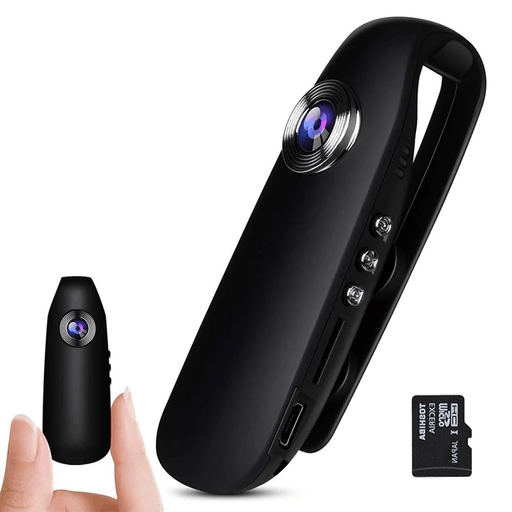 Body Camera (64G SD Card Included), 1080P Full HD Mini Camera Body Wear Camera, Video&Audio Recording, Portable Pocket Body Cams with Back Clip, Widely Applied for Law Enforcement, Bike, Hiking (32G)