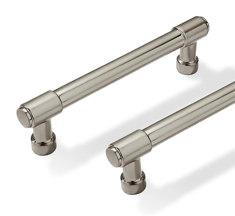 ZAUYX Solid Heavy Duty Jasper Pulls 10 Pack Brushed Satin Nickel Cabinet Pulls 3-1/2 Inch Hole Centers for Kitchen Cupboard Handles Modern Drawer Pulls Bathroom Cabinet Pulls