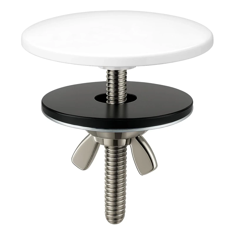 XNTONG - Sink Hole Cover, Sink Overflow Cap, Solid Brass Kitchen Sink Cover, Sink Blanking Cap, for Sink and Bath Overflow Cover, Sink Cover (White)