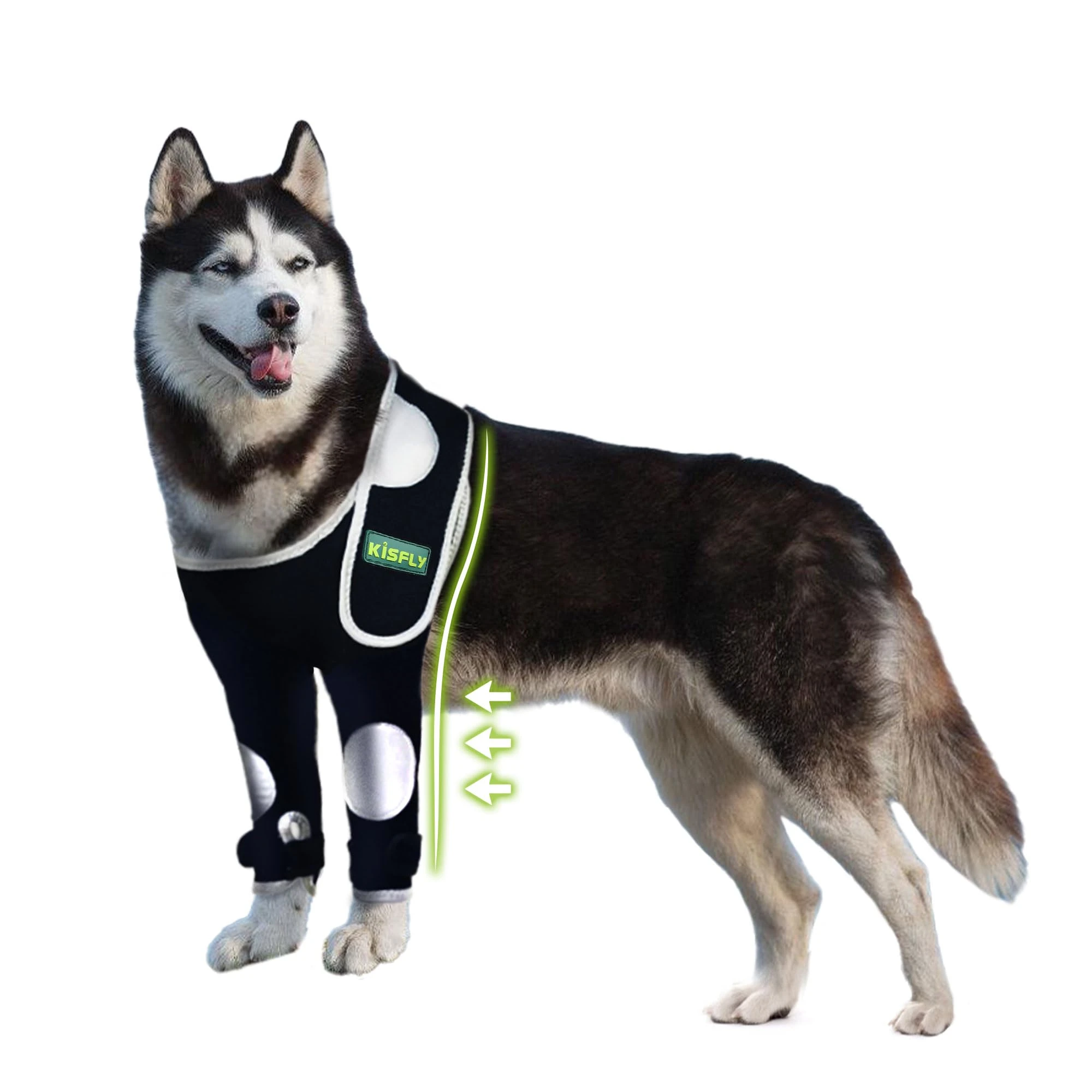Dog Leg Brace Front Prevents Elbow Hygroma, Elbow Calluses, Pressure Sores, Elbow Injuries, Shoulder Dislocations and Licking Wounds, With Reflective Material Makes Night Activities Safer- Both Legs L