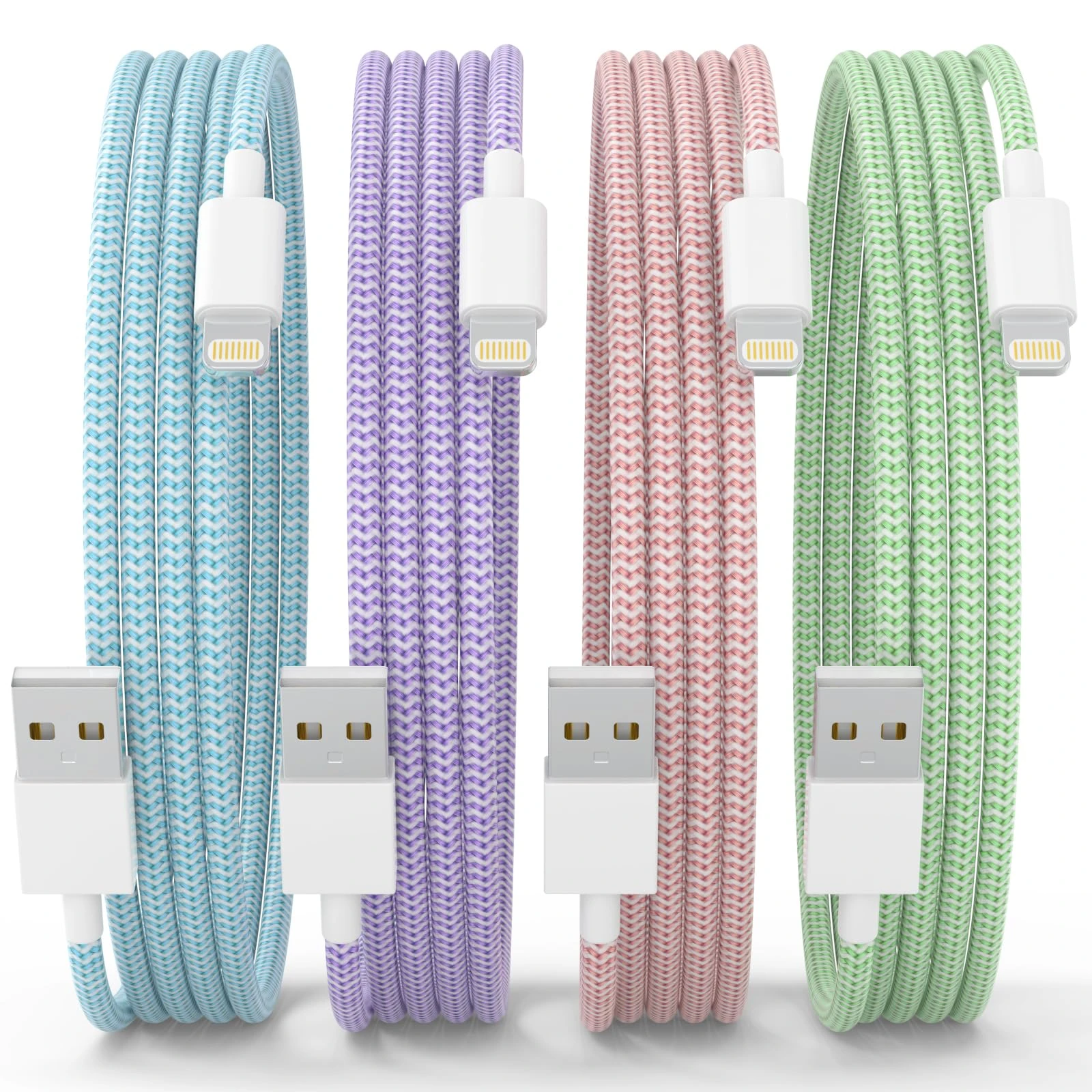 iPhone Charger Cable 4Pack 6FT [MFi Certified] USB A to Lightning Cable Nylon Braided i Phone Fast Charging Cord Long i Phone Charger for iPhone 14 13 12 11 Pro/Pro Max/Plus/mini/X/XR/XS/SE/8/7/6/6S