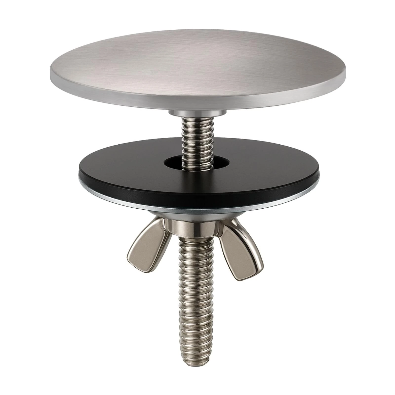 XNTONG - Sink Hole Cover, Sink Overflow Cap, Solid Brass Kitchen Sink Cover, Sink Blanking Cap, for Sink and Bath Overflow Cover, Sink Cover (Brushed)