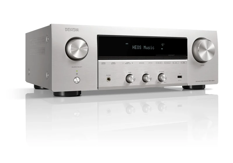 Denon DRA-900H 2.2 Ch 145W AV Receiver with HEOS Built-in, 8K Compatibility - Silver