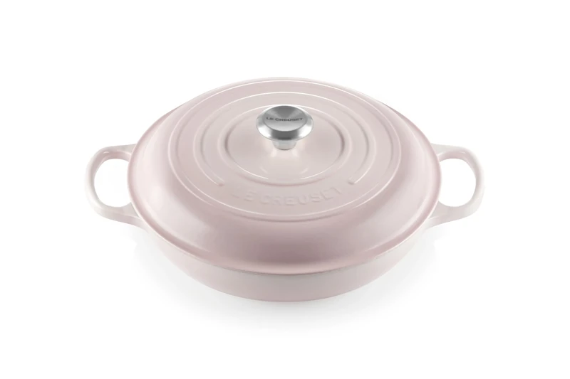 LE CREUSET Signature Sh.Casserole/Braiser 30cm Shell Pink SS Knob