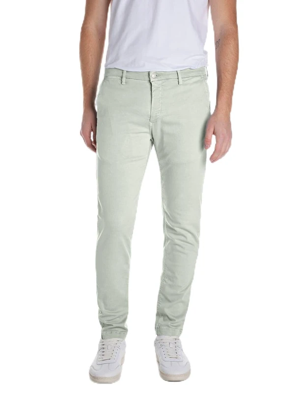 Replay Men's Zeumar Hyperchino Color Xlite Jeans, 005 Light Mint, 29 W/32 L