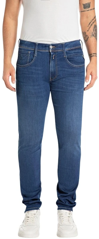 Replay Men's Anbass Powerstretch Denim Jeans, 007 Dark Blue, 33 W/34 L