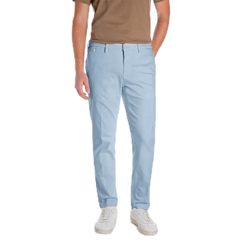 Replay Benni Hyperchino Men's Regular Fit Chino Jeans Colour X-Lite, 579 Sky Grey, 32 W/32 L