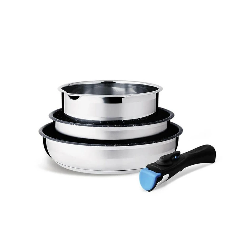 Feel Maestro Frying Pan MR-3529-4 Black Silver Stainless Steel Ø 18 cm Ø 24 cm Ø 22 cm