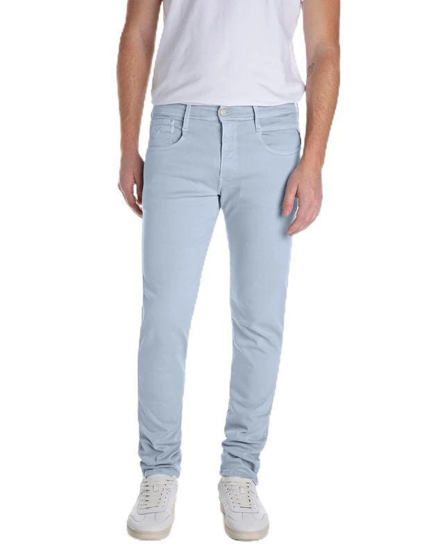 Replay Men's Anbass Hyperflex Colour Xlite Jeans, 579 Sky Grey, 32 W/32 L