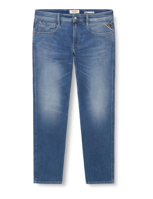 Replay Anbass Eco Plus Men's Slim Fit Jeans, 009 Medium Blue, 30W x 36L - Image 1