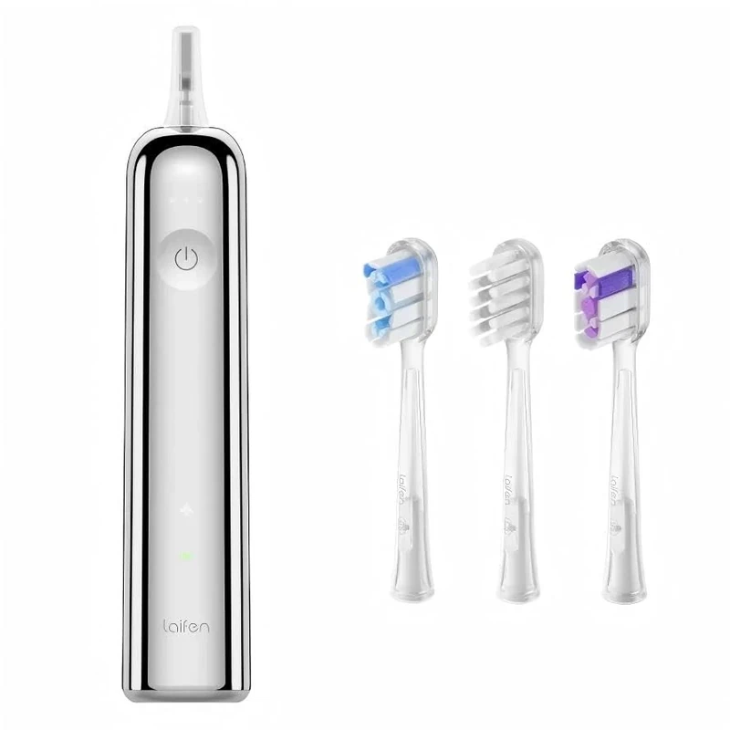 Laifen Wave Electric Toothbrush, Oscillation & Vibration Sonic Electric Toothbrush for Adults with 3 Brush Heads, IPX7 Waterproof ADA Accepted Travel Powered Toothbrush (Stainless Steel)