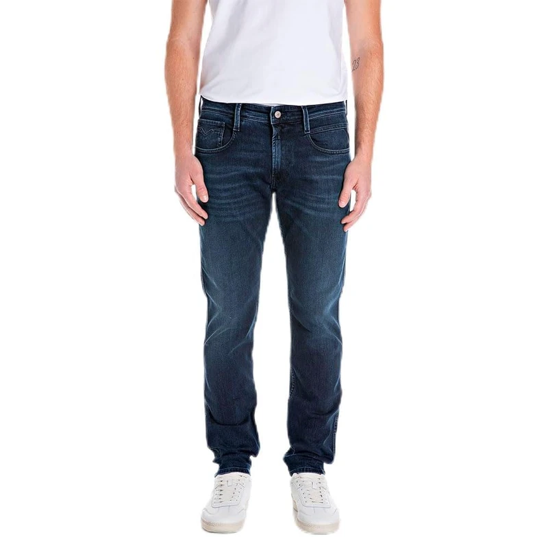 Replay Men's Anbass Eco Plus Jeans, 007 Dark Blue, 34 W/34 L