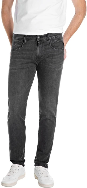 Replay Men's Anbass Powerstretch Denim Jeans, 097 Dark Grey, 27W x 32L