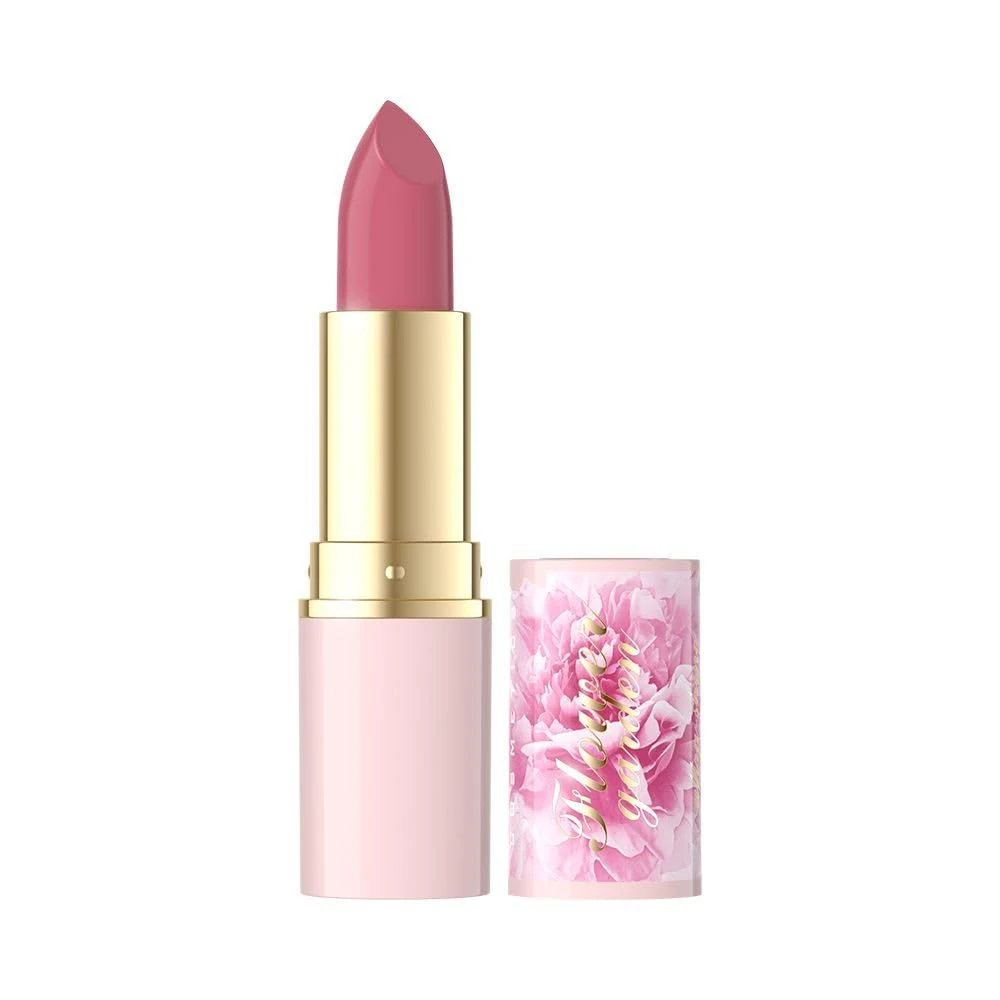 Eveline Cosmetics Moisturising Lipstick No. 01 - Flower Garden Series | Vegan, Nourishing with Hyaluronic Acid & Peony Extract