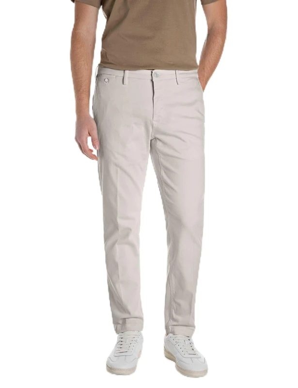 Replay Benni Hyperchino Men's Regular Fit Chino Jeans Colour X-Lite, 013 Alabaster, 34 W/30 L