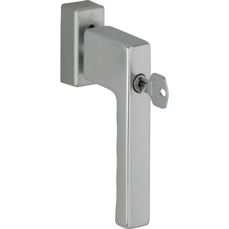 HOPPE 11738005 Fenstergriff Sperrzylinder, Edelstahl Effekt Window Handle Toulon Locking Cylinder, VK 32-42 mm, Aluminium Stainless Steel Effect, matt Black