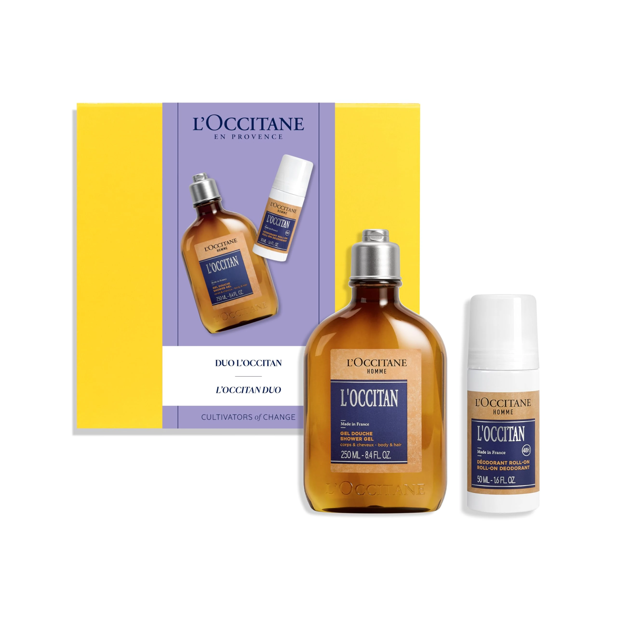 L'OCCITANE Homme L'Occitan Bath & Body Gift Set | Aromatic Lavender Scent | Vegan & 92% Readily Biodegradable | Luxury & Clean Men's Beauty Hair & Body Wash and Deodorant for All Hair & Skin Types