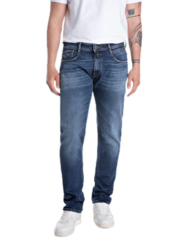 Replay Men's Rocco Original Jeans, 007 Dark Blue, 32 W/34 L