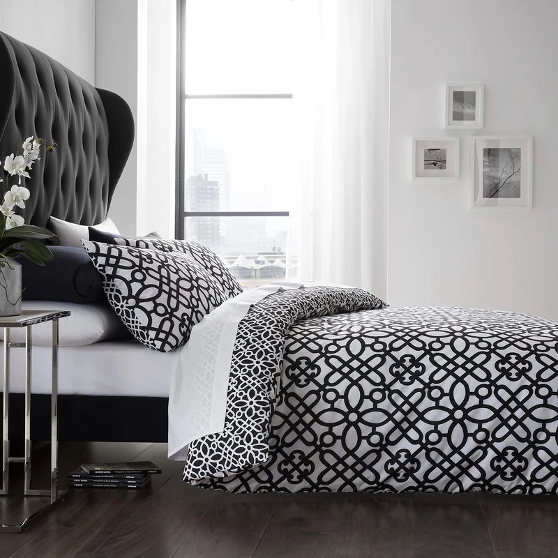 Catherine Lansfield Medina Trellis Duvet Cover Set 250 x 200 + 2 (50 x 80)
