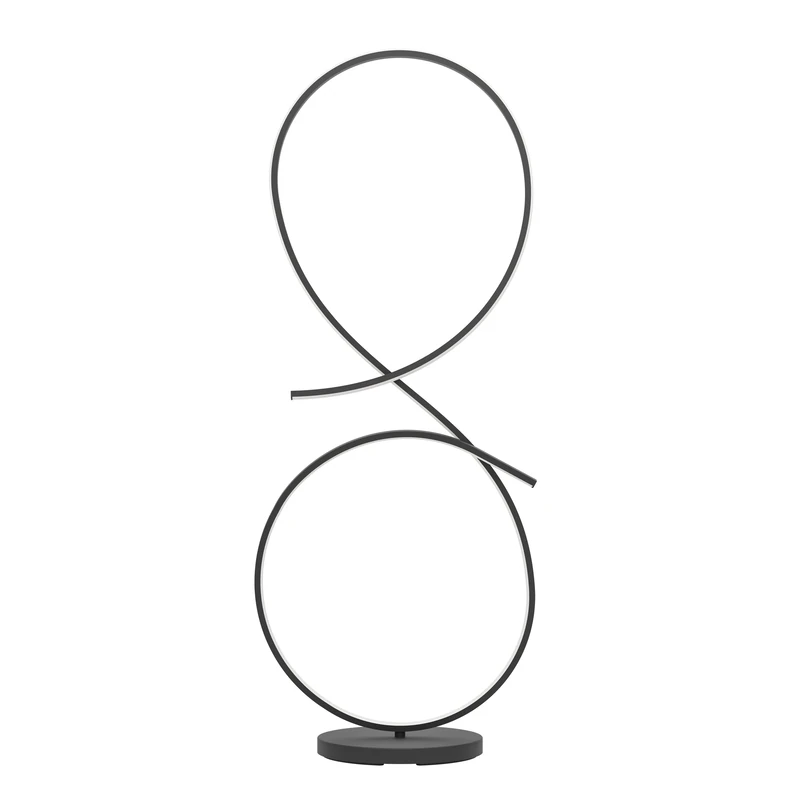 Eglo LED Floor lamp Serpins, Curved floorlamp, Living Room Lighting Made of Metal in Black, Standing lamp with Step Switch, Warm White, 107 cm