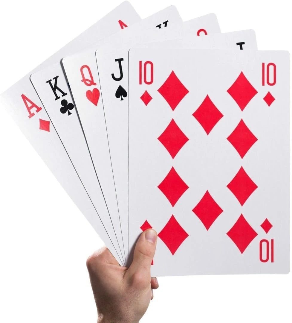 Komonee Jumbo A4 Playing Cards Giant Fun Game Novelty Garden BBQ Gift for Birthday Christmas
