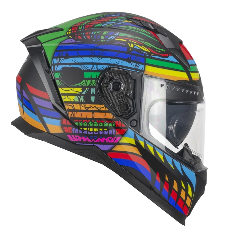 CGM 311X BLAST SKULL Full Face Helmet, Black Blue Matt Red, XXL (61 cm)