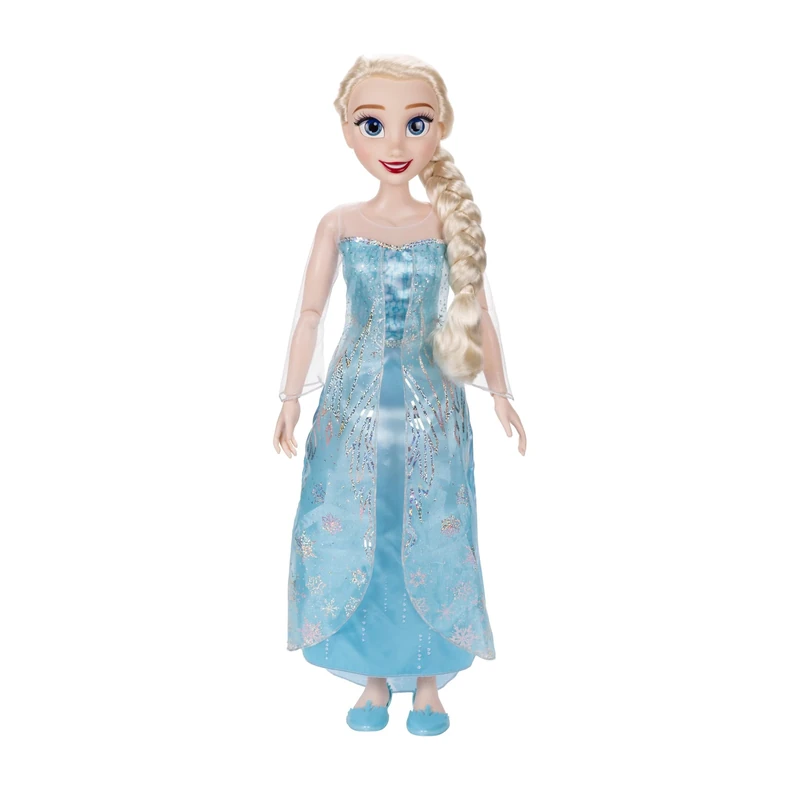 Disney Princess Elsa Playdate 32" / 81cm Doll, Official Frozen by Jakks Pacific, My Size Articulated Doll, Includes Icy Hairbrush to Brush Her Hair, Fun Pop Out Snowflakes, For 3+