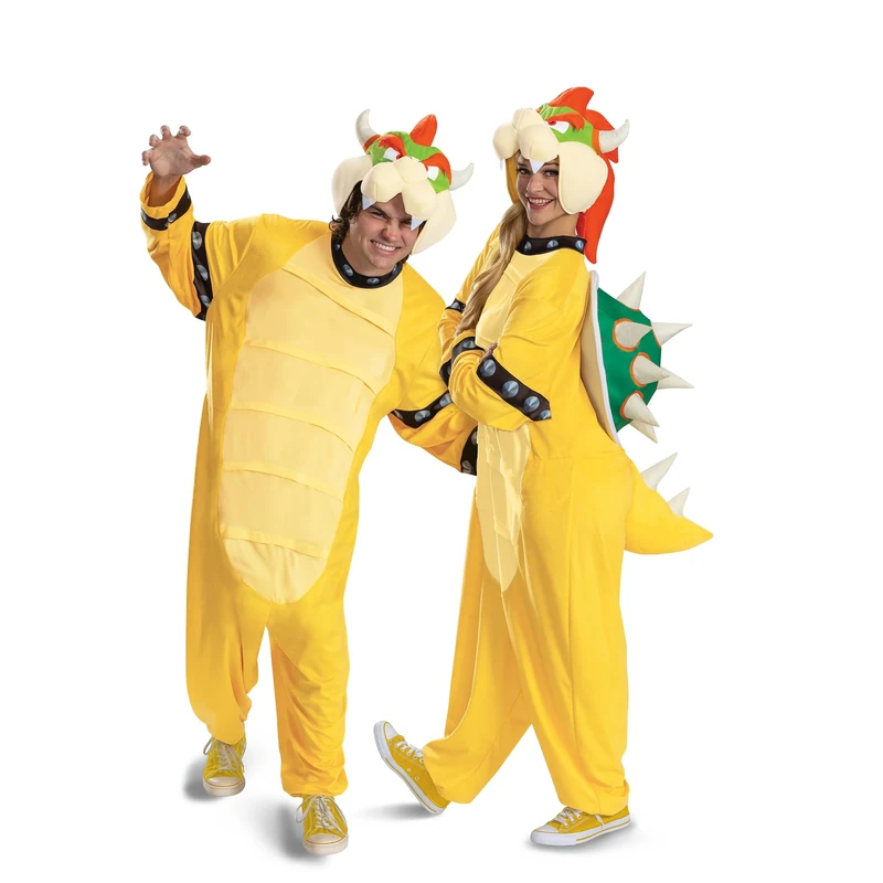 Disguise Super Mario Bowser Costume for Adults, Official Nintendo Bowser Hooded Jumpsuit, Size (XS/S)