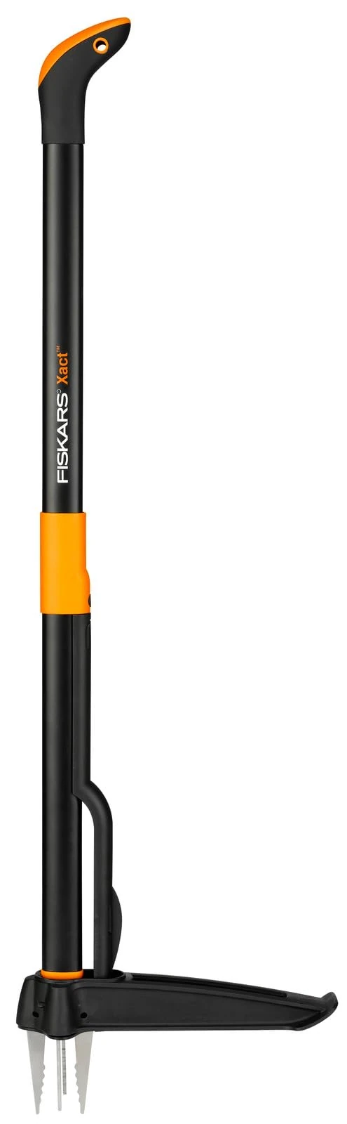 Fiskars Xact weed cutter, length: 1 m, stainless steel arms/plastic handle, black/orange, individual cardboard packaging, 1077305