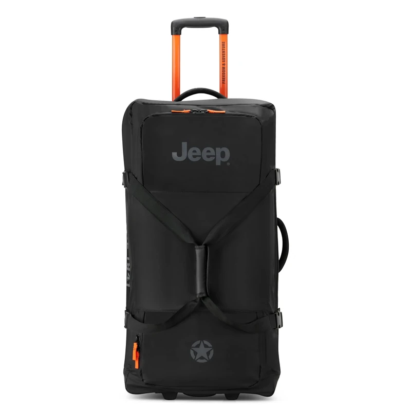 Jeep JS005A Two Wheel Rolling Travel Duffle Bag, Black, 31 Inch, Js005a Two Wheel Rolling Travel Duffle Bag