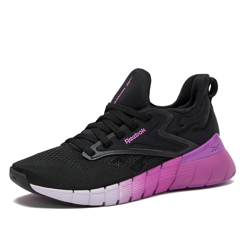 Reebok Women's Nano Gym Sneakers, Workout and Walking Shoes, Black/Purple Rave/Digital Gleam, 7 UK