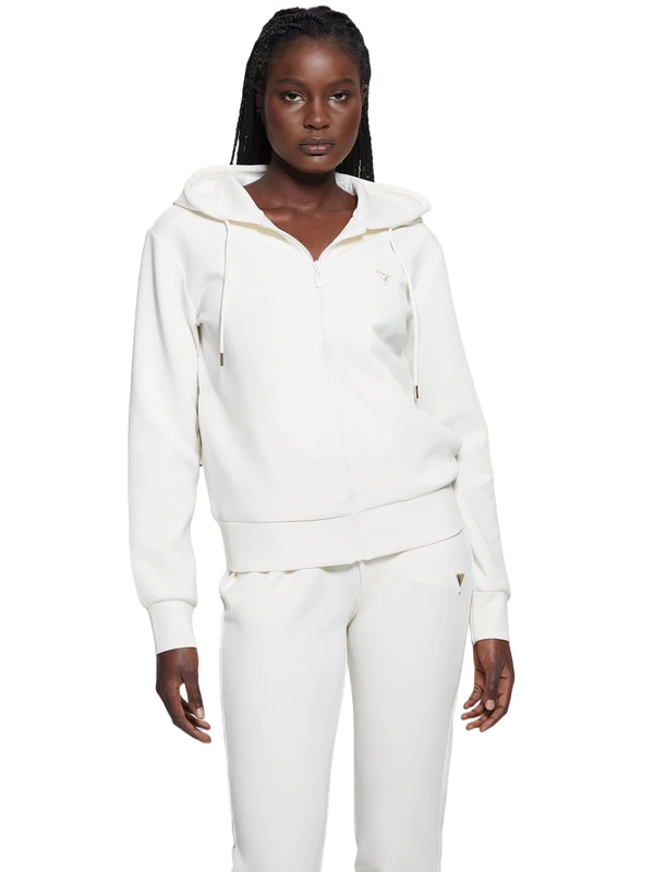 GuessWomen'sOLYMPE FULL ZIP HOODIE SWEATSHSWEATSHIRTOCEAN SALTsize S length N - Image 1