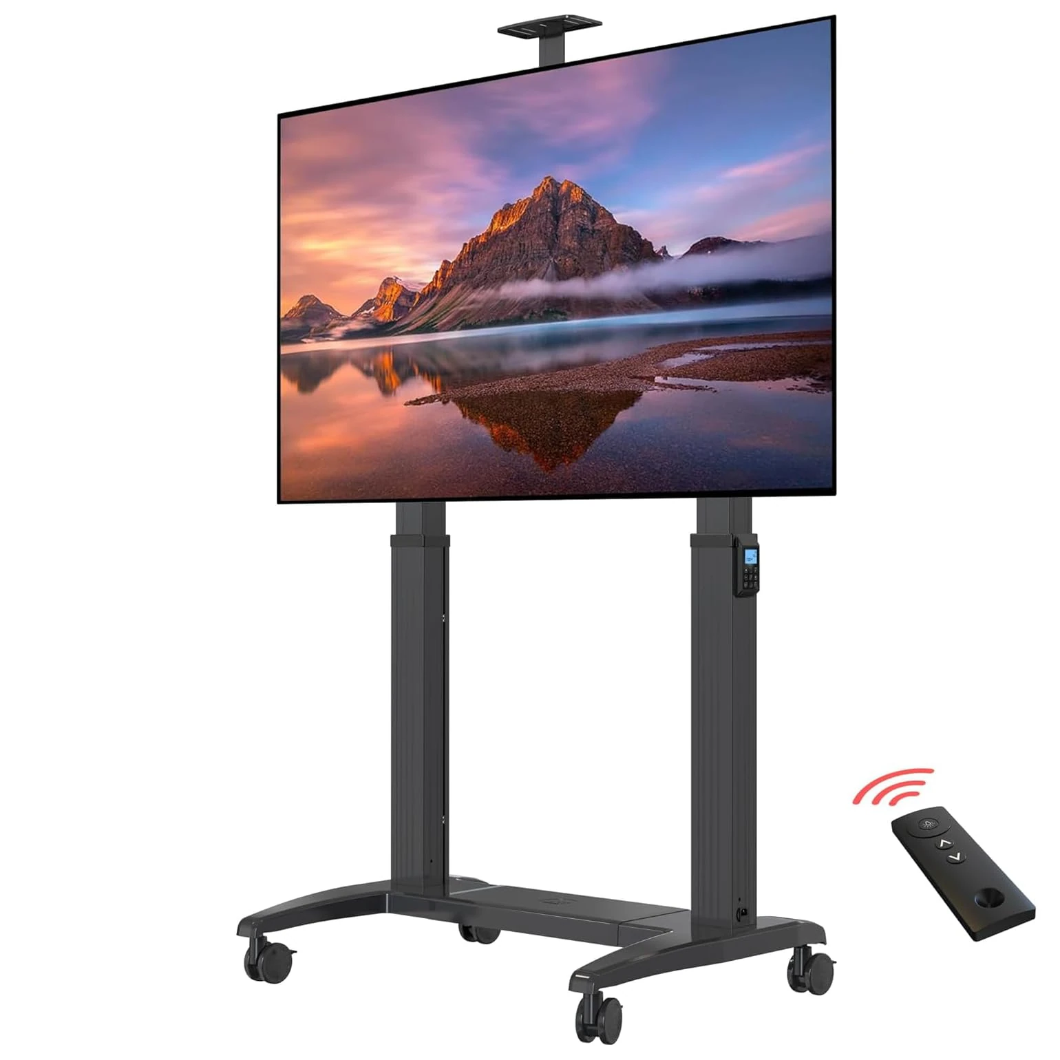 NB Ergonomic Heavy Duty Mobile TV Stand for Most TVs Under 120 Inch, TV Cart Load up to 136 kg, Electric Lifting TV Floor Stand, VESA 200x200-1000x600 mm