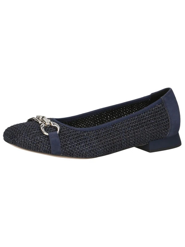 CAPRICE Women Ballet Flats Raffia Elegant, Blue (Ocean Comb), 8 UK