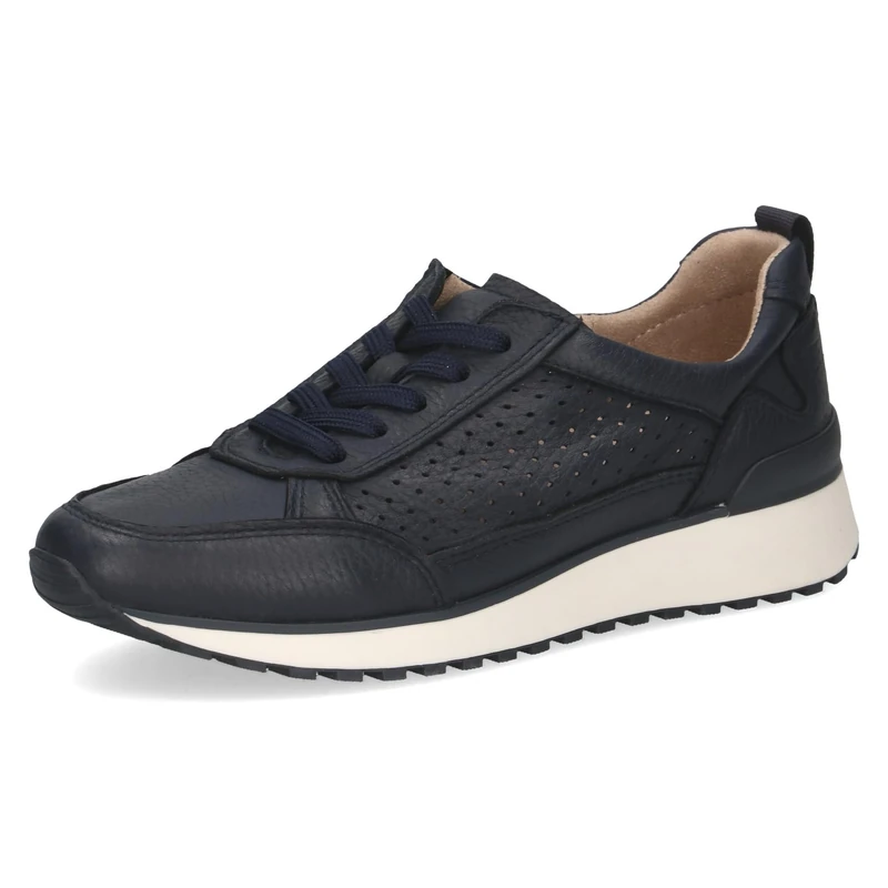 CAPRICE Women's Low-top Leather Sneakers with Laces, Blue (Ocean Deer), 5 UK
