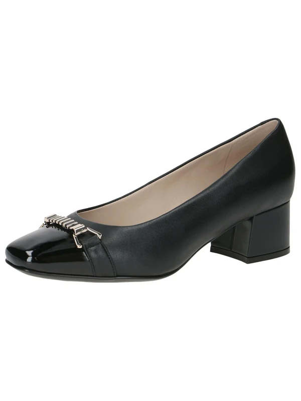 CAPRICE Women Pumps with Trapezoid Heel Elegant, Black (Black Comb), 6.5 UK