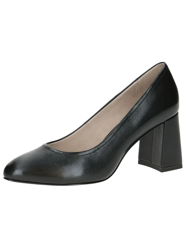 CAPRICE Women Pumps Leather Elegant, Black (Black Nappa), 5 UK
