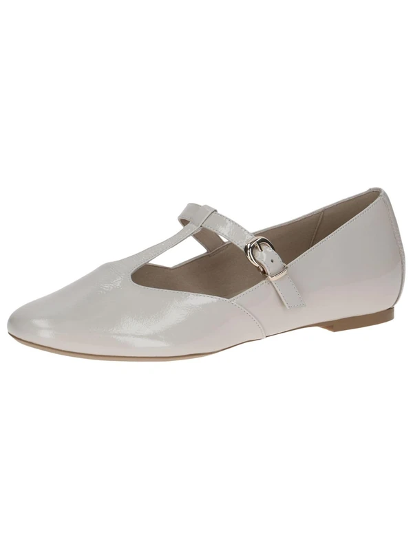 CAPRICE Women's Leather Loafers with Buckle, Cream (Snow Naplak), 5 UK