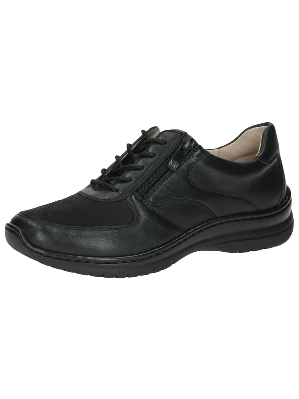 CAPRICE Comfort Women's Flat Sneakers with Zipper Casual, Black (Black Comb), 3.5 UK - Image 1