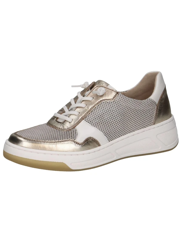 CAPRICE Women's Flat Sneakers with Laces Low Top, Multicolor (Stone Comb), 5 UK