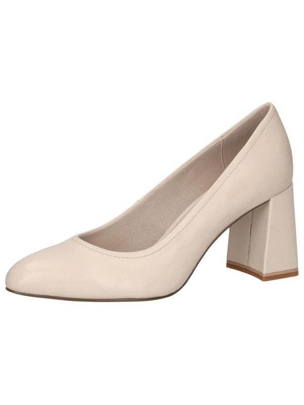 CAPRICE Women Pumps Leather Elegant, Cream (Offwhite Nappa), 6 UK