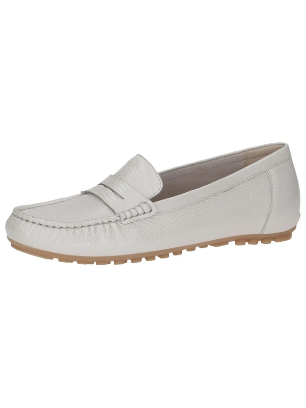 CAPRICE Women's Leather Moccasins Elegant, Cream (Pearl Per.Deer), 4 UK