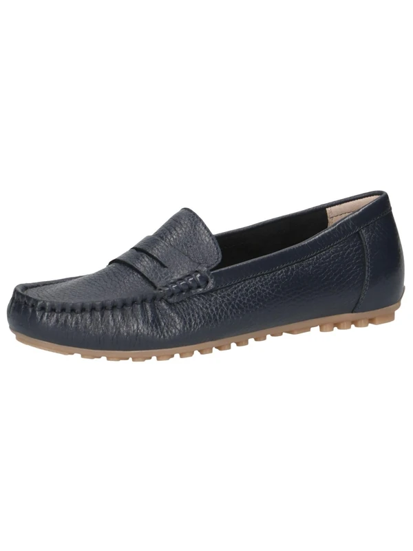 CAPRICE Women's Leather Moccasins Elegant, Blue (Ocean Deer), 4 UK