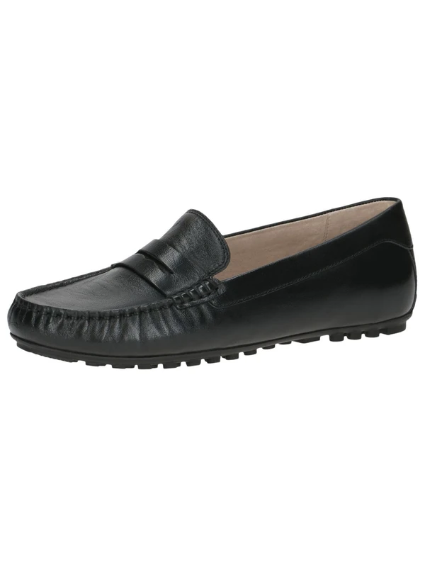 CAPRICE Women's Leather Moccasins Elegant, Black (Black Nappa), 7.5 UK
