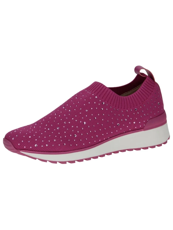 CAPRICE Women's Slip-on Sneakers Without Laces for Slipping on, Pink (Pink Knit), 4 UK