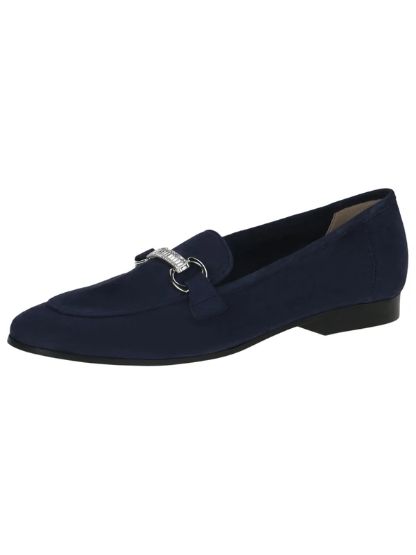CAPRICE Women's leather loafers Elegant, Blue (Ocean Suede), 6.5 UK