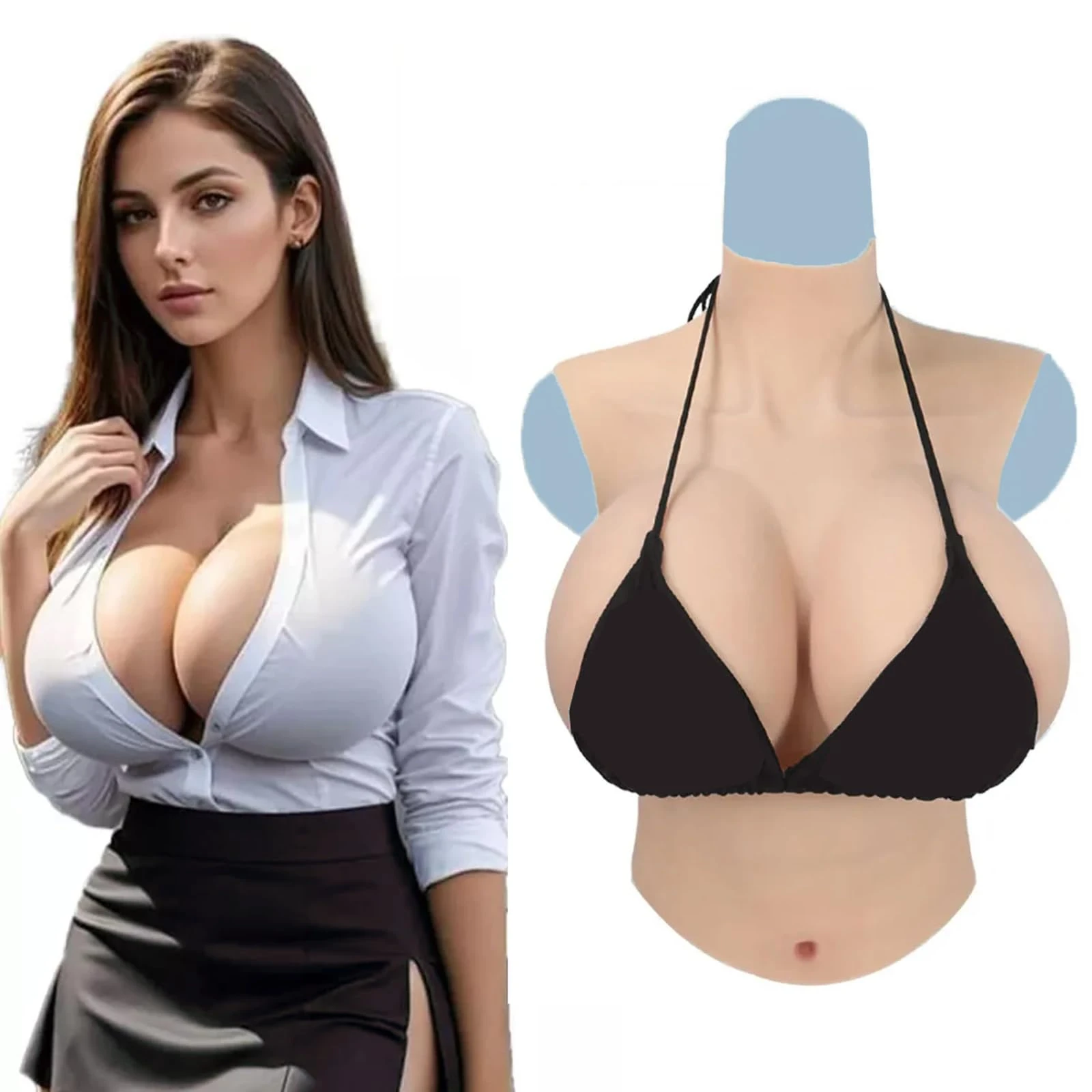 XSWL Sexy Fake Tits Huge Boobs GHIK Cup Silicone Breast Forms Crossdresser Breastplate Breast Enhancement Male To Female Drag Queen,Girly white,G